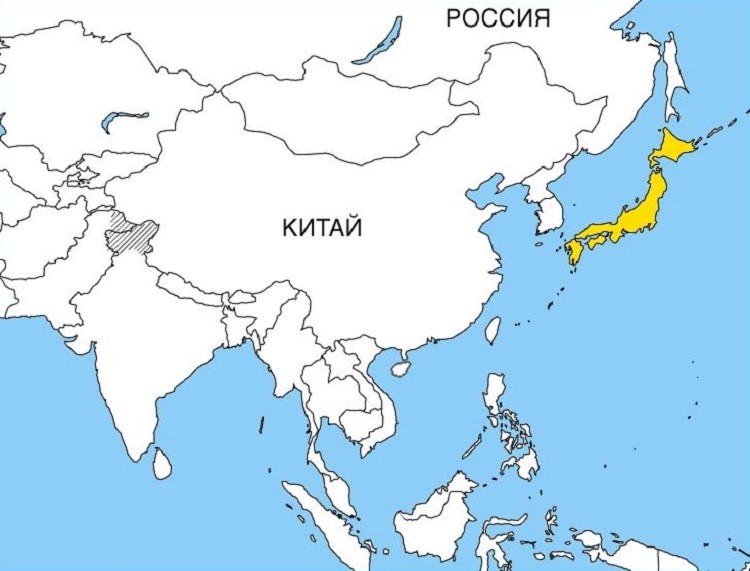 Карта китай россия япония